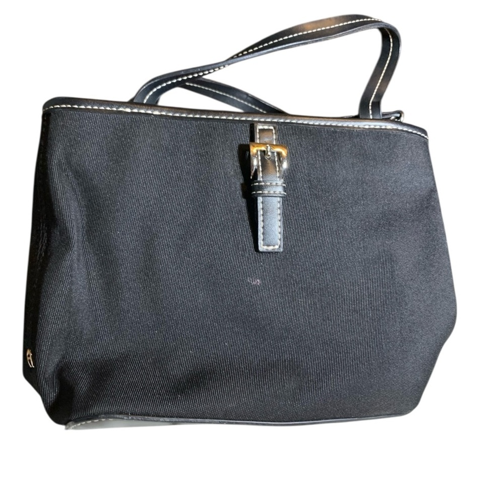 Etienne Aigner Black Tote with Gold Accent (item#b132)